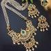 Temple Jewelry Full Set Bridal jewelry Set, Traditional Gold Plated Matte Necklace With Earrings, South Indian Wedding Wear Long Set