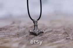 Thor's Hammer Norse Pendant, Mjolnir Necklace, Mammen Ornaments, Silver Viking Jewelry, Thor Hammer Viking Pendant, Old Norse Jewelry