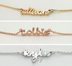 Three Name Necklace 14k Gold Multiple Name Necklace, Christmas Gift Mom Necklace With 2 3 4 5 Kid Name Two Four Five Children Personalized