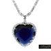 Titanic Necklace Heart of Ocean Heart Blue Diamond cz Wedding Anniversary Jewelry Gift 28.5 Carat