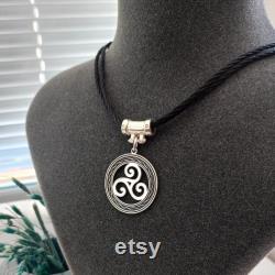 Triskelion Symbol Necklace 925 sterling silver twisted rope cord handmade Celtic culture Chain included as a gift. Triskel symbol