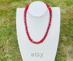Unique Coral Beaded Sliced Cut Necklace 100 Natural Gemstone (18 inch) Gems Gallery Beaded Necklaces Gifts For Her