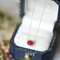 Unique Genuine ruby necklace 18k solid yellow gold oval ruby choker raw ruby pendant real ruby choker gold anniversary gift gift for her