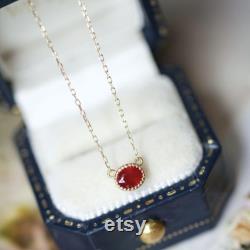 Unique Genuine ruby necklace 18k solid yellow gold oval ruby choker raw ruby pendant real ruby choker gold anniversary gift gift for her