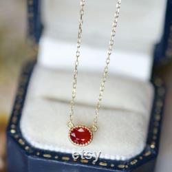 Unique Genuine ruby necklace 18k solid yellow gold oval ruby choker raw ruby pendant real ruby choker gold anniversary gift gift for her