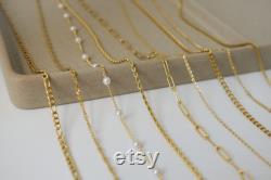 Various Gold Filled Chain Necklaces Thick Large Minimalist Chain Waterproof Snake Ball Bead Byzantine Omega Satellite Women Men Jewelry