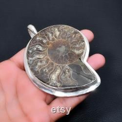 Very Big Size Ammonite Gemstone Jewelry Pendant Giant Ammonite Gemstone Handmade Pendant Jewelry For Gifts Brown Ammonite For Christmas Gift