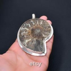 Very Big Size Ammonite Gemstone Jewelry Pendant Giant Ammonite Gemstone Handmade Pendant Jewelry For Gifts Brown Ammonite For Christmas Gift