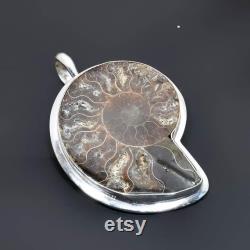 Very Big Size Ammonite Gemstone Jewelry Pendant Giant Ammonite Gemstone Handmade Pendant Jewelry For Gifts Brown Ammonite For Christmas Gift