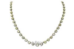 Victorian Diamond Riviere Necklace Tennis 15 Carats Silver Rose Gold Antique Old Mine Cut Single Strand 18 Inches Long Late 1800s
