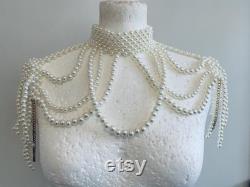 Victorian shoulder pearl wedding accessories.