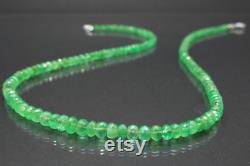 Vivid natural colombian emerald gemstone necklace, natural Colombian emerald CE09 gemstone beads necklace green birthday present gift
