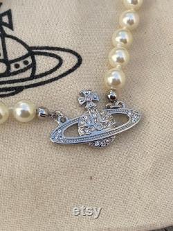 Vivienne Westwood Silver Pearl Necklace