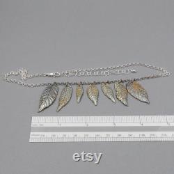 Walnut Leaf Fine Silver Bib Necklace- Statement Meeting Jewelry- Mother Earth Day Gift- Botanical Eco-Friendly- Outdoor Wedding- Spring Tree