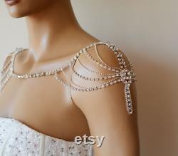 Wedding Rhinestone Jewelry, Wedding Dress Shoulder, Wedding Dress Accessory, Bridal Shoulder, Shoulder Necklace, Wedding Accessory