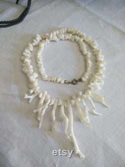 White Angel skin coral branch necklace, white coral, vintage mediteranean coral, brocante, shabby chic jewellery, ocean, sea