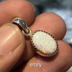 White Fire Opal Stone Pendant 925 Solid Sterling Silver Pendant Handmade Wonderful Fire Opal Stone Size 13x9mm Gift independence day Pendant