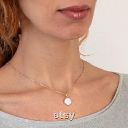 White Opal Necklace, 14K Gold Necklace, Opal Charm, Dainty Necklace, Gemstone Necklace, Bridal Jewelry, Wedding Jewelry