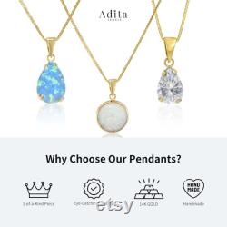 White Opal Necklace, Opal Pendant Necklace, Gemstone Necklace Gold, 14K Gold Pendant Necklace, Bridesmaid Jewelry 14K Gold, Wedding Jewelry