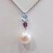 White pink 9mm 9.5mm hanadama rank pendant necklace Akoya Pearl SV925 Semi-precious stones Japan Seawater reenspearl akoyapearl