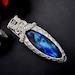 Wire wrapped pendant, Blue Labradorite necklace, Wire wrapped jewelry Boho handmade pendant, Blue gemstone Silver Gs Rendome color sm