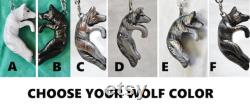 Wolf and Fox Love Necklace His and Hers Heart Kissing Couple