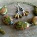 Women's Green Unakite Necklace with New Jade, Boho Chic Statement, Chunky Natural Stones Collier, for her IndigoLayne