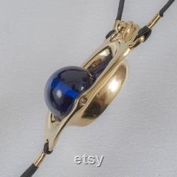 Women's Silver Clitoral Exciter Blue Orb G-String Clit Stimulator Jewelry