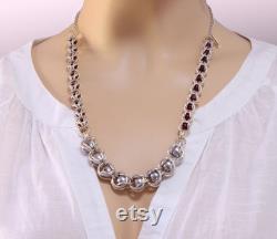 Women's day gift for Mom, Silver statement unique necklace, Boho-chic jewelry set, Lavender silver pearls, womenly elegant present for her