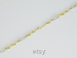 Yellow and White Gold Foxtail Necklace, 14k Braided Mesh Necklace, Anniversary Gold Necklace, Gold Twisted Ring Necklace, Shiny Gold Chain