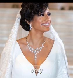 crystal necklace set, bridal jewelry, bridal necklace, bridal vine necklace set, wedding necklace set, wedding jewelry