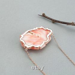 handmade jewelry necklace Coral Necklace, Coral Necklace Gold, Natural Rose Gold Coral, Natural coral 14K Semi Long Necklace NASCHENKA
