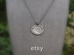 silver mountain pendant, rustic landscape necklace, black silver mountain charm, outdoor pendant mountain range, unique gift for her