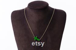 women accessories jewelry necklace korea jewelry necklace jade cross necklace, birthstone jewelry Green jade cross gold necklace NASCHENKA